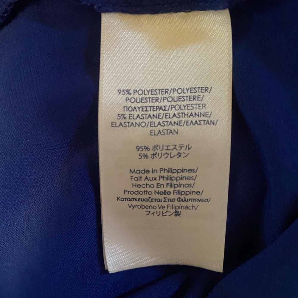 Beautiful Chaps Women’s Royal Blue Sleeveless Draped Midi Dress, Size Medium - Picture 4 of 9